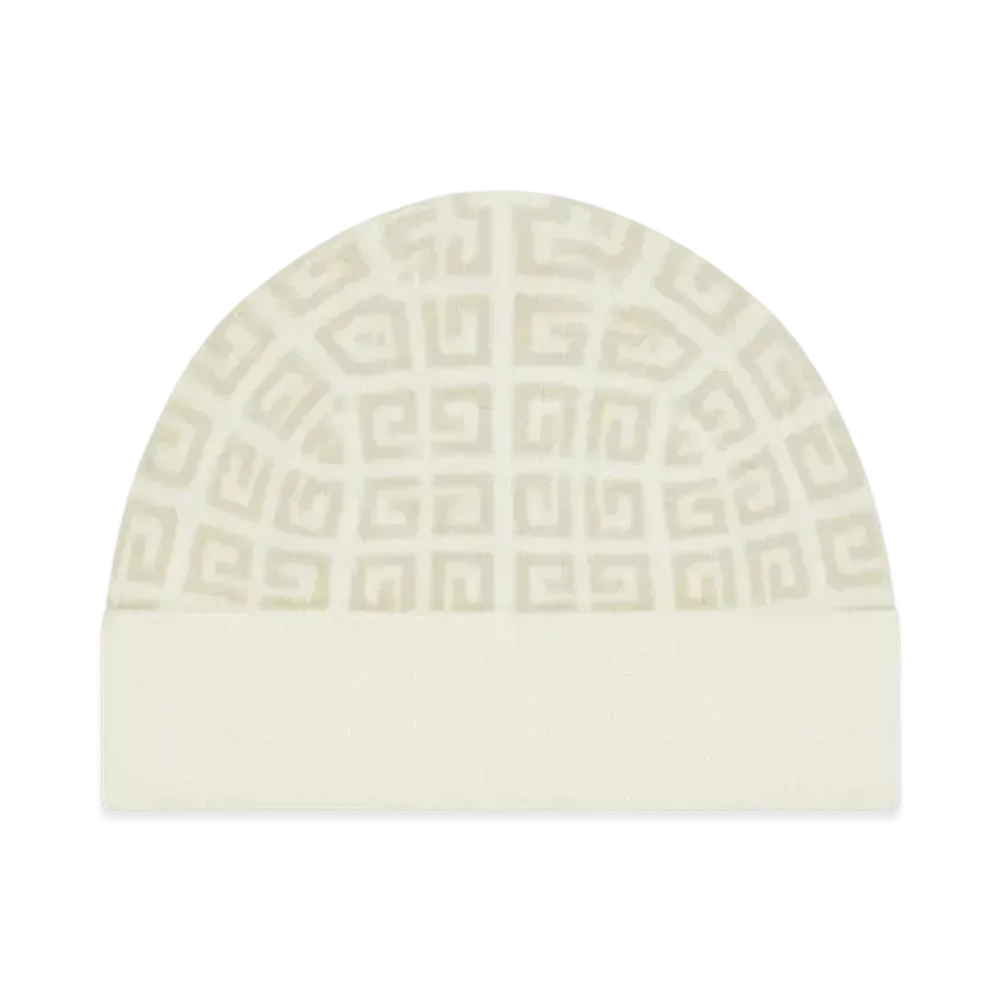 GIVENCHY Double Sided Beanie In Wool And Cashmere "White/Ecru"