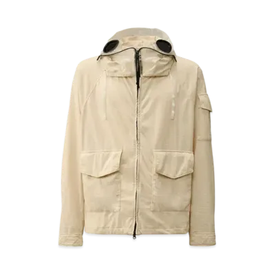 C.P. Company Knitted Nylon Jersey Explorer Jacket "Pistachio Shell Beige"
