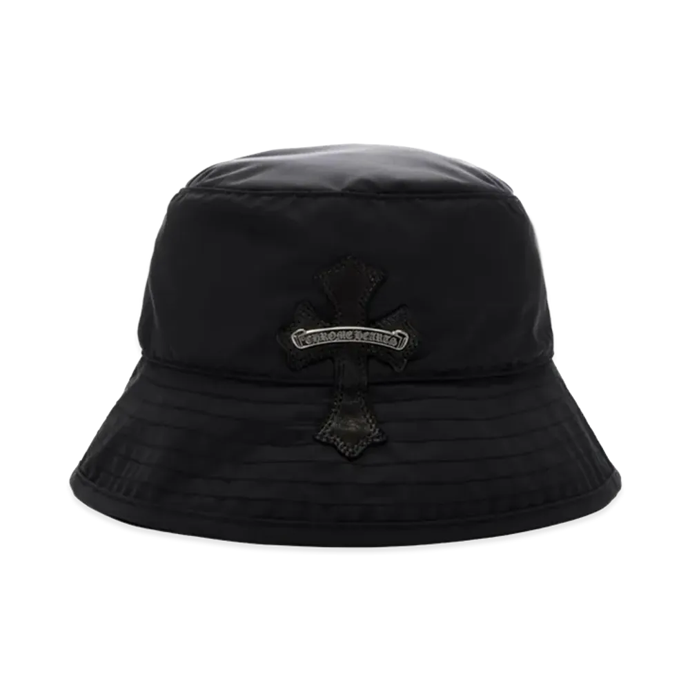 Chrome Hearts Leather Cross Patch Scroll Label Bucket Hat "Black"