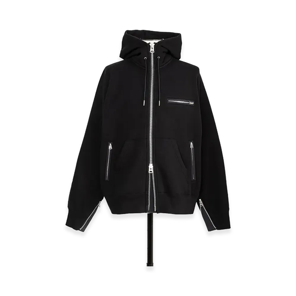 sacai Cotton Jersey Hoodie "Black"