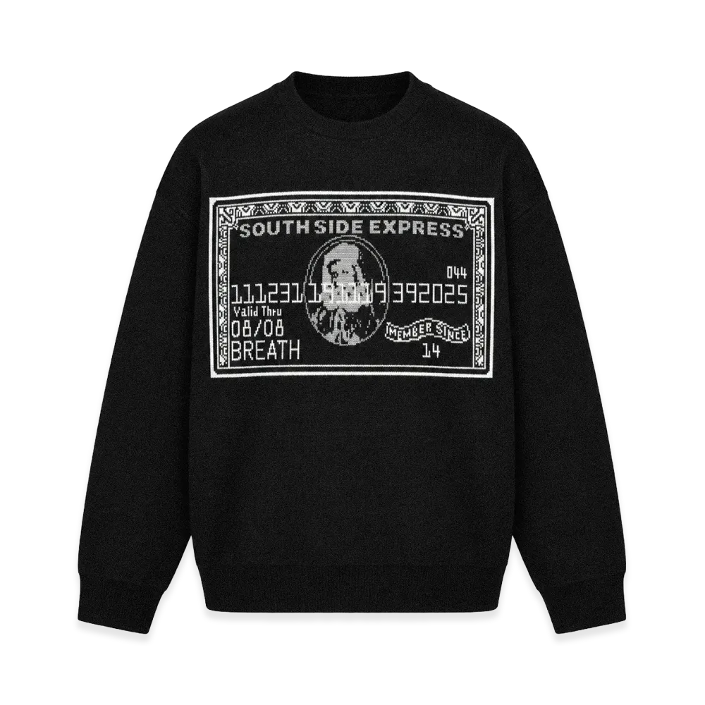BREATH Black Card Crew Knit "Black"
