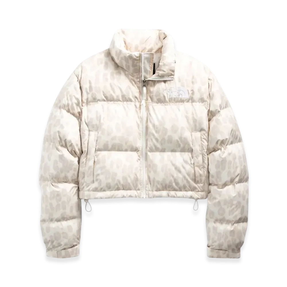 The North Face Women'sPrint Nuptse Short Jacket "Silver Grey Leopard Print"