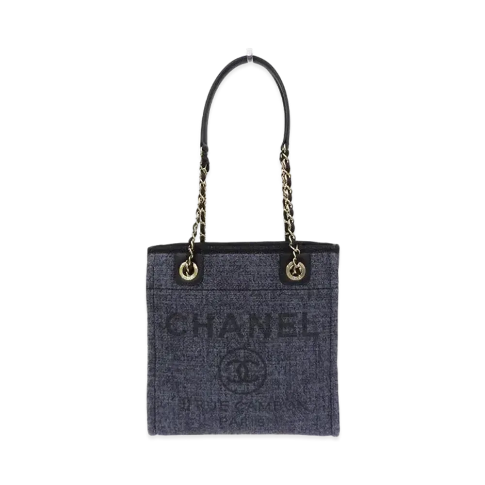 CHANEL Mini Deauville Tote Tweed "Black/Gold"