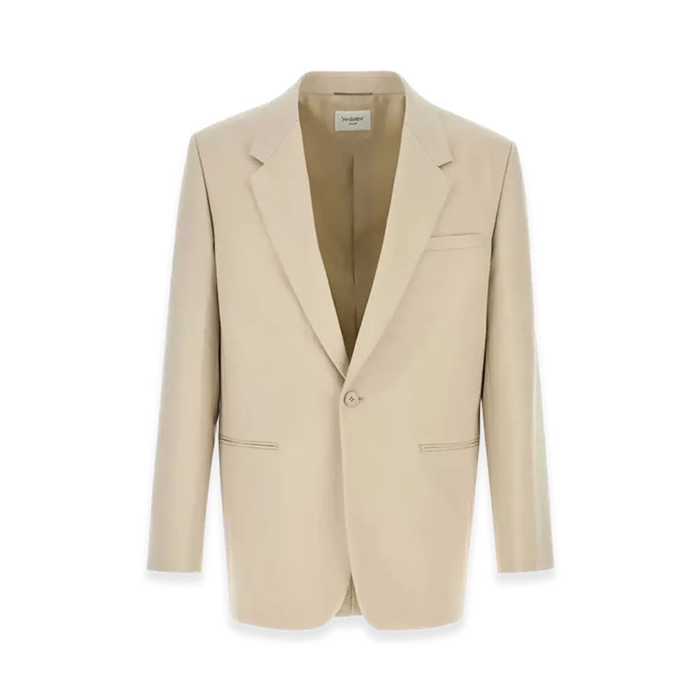 Saint Laurent Sand Wool Blazer "Beige/Tan"