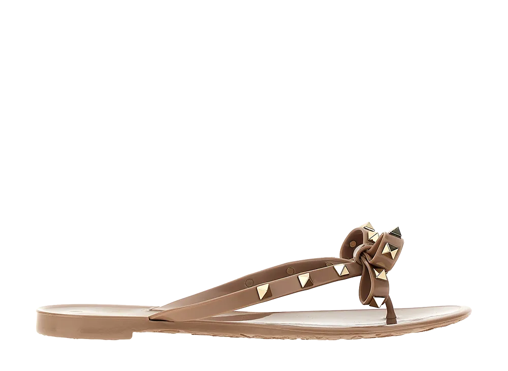 Valentino Garavani Women's rockstud Thong Sandals "Pink"