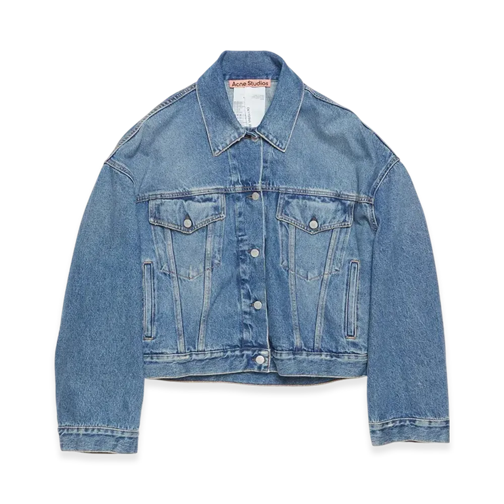 Acne Studios Denim Jacket - Relaxed Cropped Fit "Mid Blue"