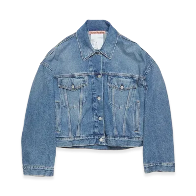 Acne Studios Denim Jacket - Relaxed Cropped Fit "Mid Blue"