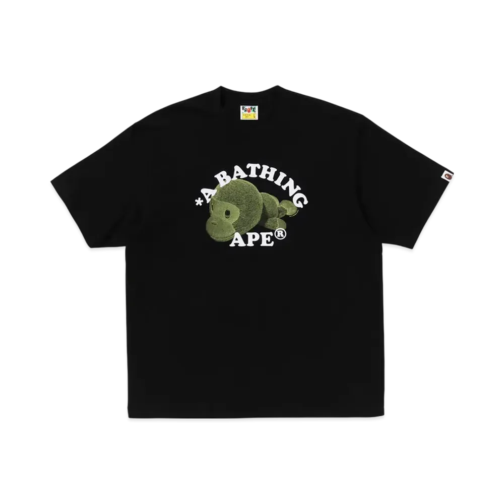 A BATHING APE Milo College Relaxed Fit Tee "Black"