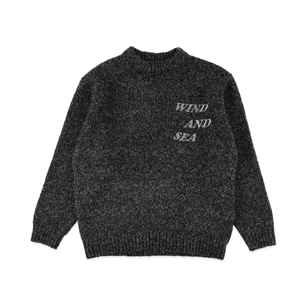 WIND AND SEA Boucle Logo Knit "Black"