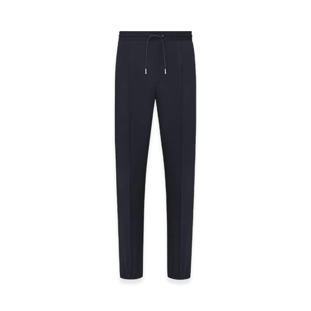 Dior Track Pants Striped Textured Super 100s Wool "Navy Blue"