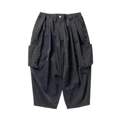 TIGHTBOOTH Seersucker Cropped Cargo Pants "Black"