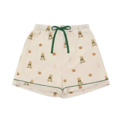 STARBUCKS x GELATO PIQUE Bear Pattern Cut and Sewn Short Pants "Ivory"
