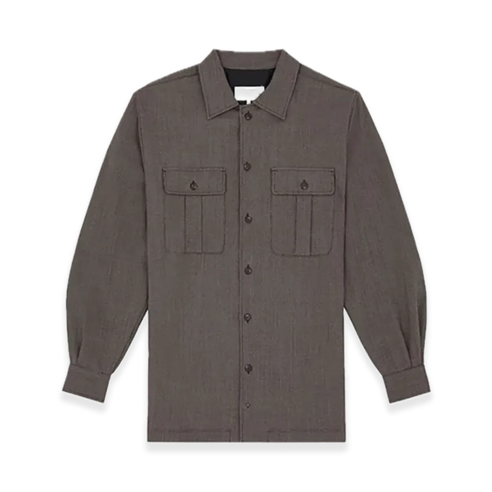 MM6 Maison Margiela Tweed Shirt Dress "Brown/Beige"