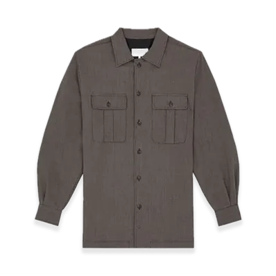 MM6 Maison Margiela Tweed Shirt Dress "Brown/Beige"