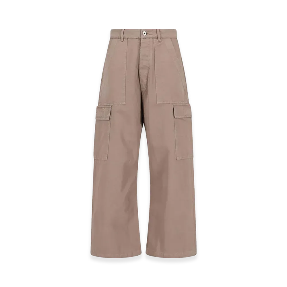 Rick Owens DRKSHDW Cotton Twill Cargo Trousers "Beige"