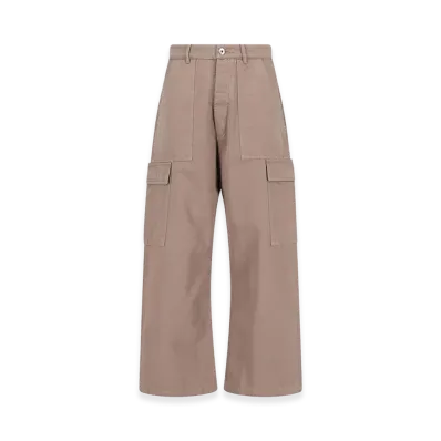 Rick Owens DRKSHDW Cotton Twill Cargo Trousers "Beige"