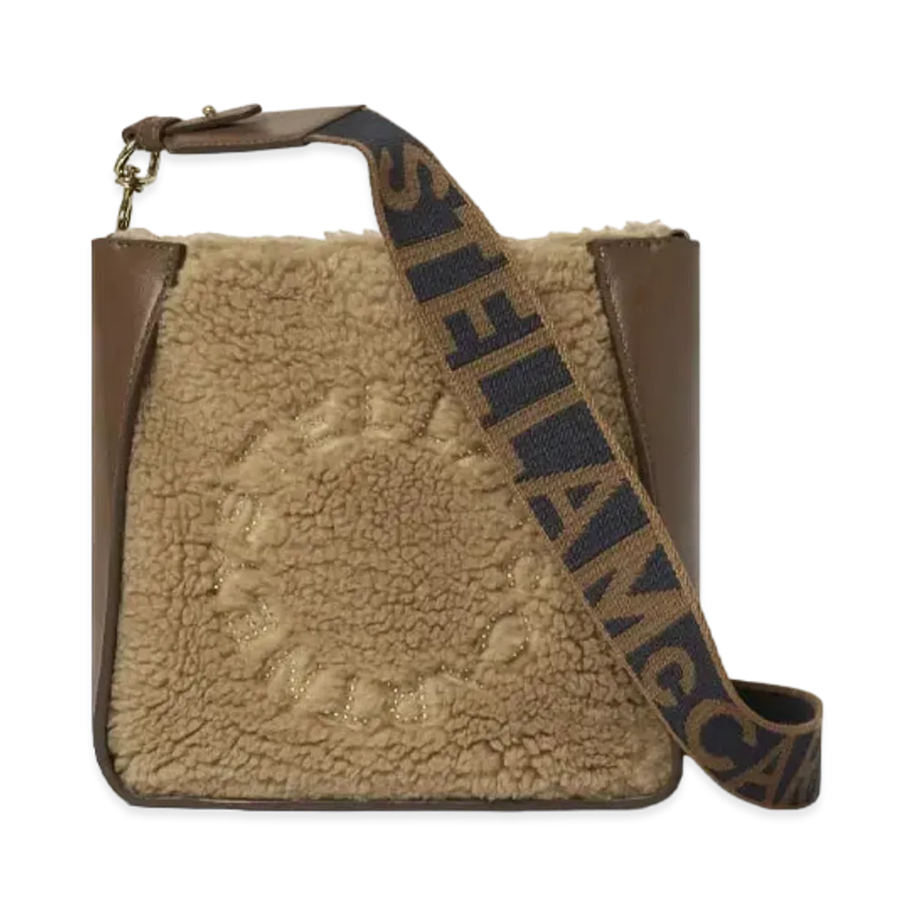STELLA McCARTNEY Stella Logo Teddy Mat Shoulder Bag "Biscuit"