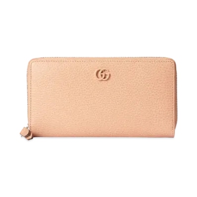 GUCCI GG Marmont Zip Around Wallet "Rose Beige"