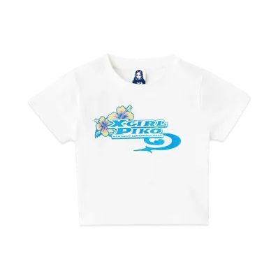 X-Girl x PIKO S/S Baby Tee "White"