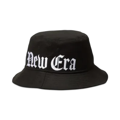 NEW ERA Bucket 01 Essential Old English Logo "Black"