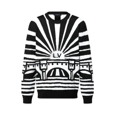 Louis Vuitton Merino Wool Jacquard Pullover "Noir"