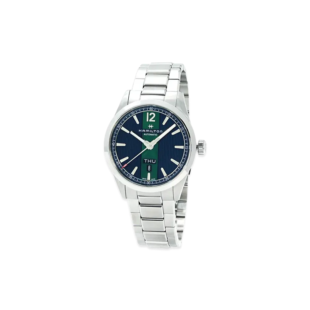 Hamilton Broadway Day Date Auto "Silver/Navy Green"