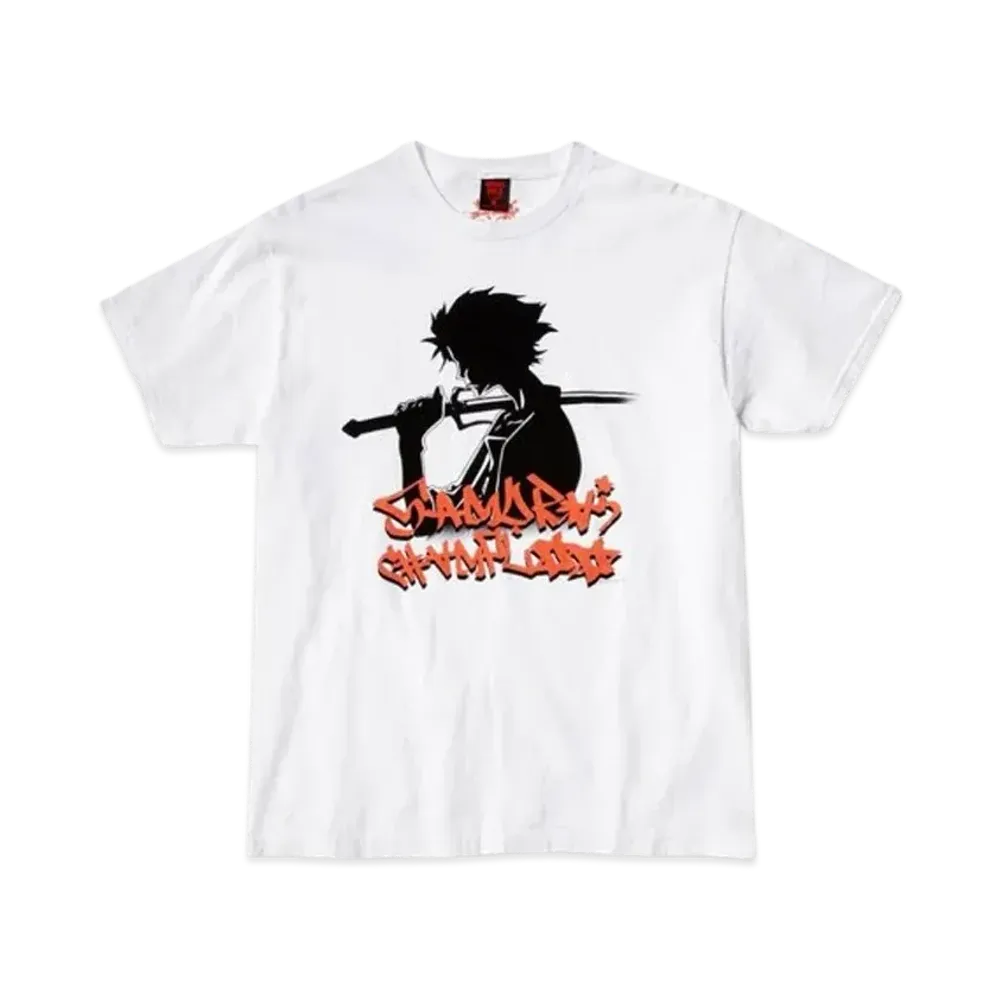Geeks Rule x SAMURAI CHAMPLOO Silkscreen Printing T Shirt "White"