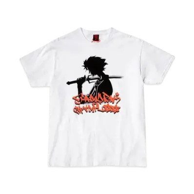 Geeks Rule x SAMURAI CHAMPLOO Silkscreen Printing T Shirt "White"