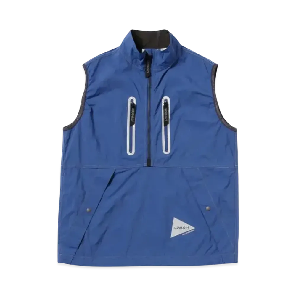 GRAMICCI x and wander Brushed Nylon Vest "Blue"