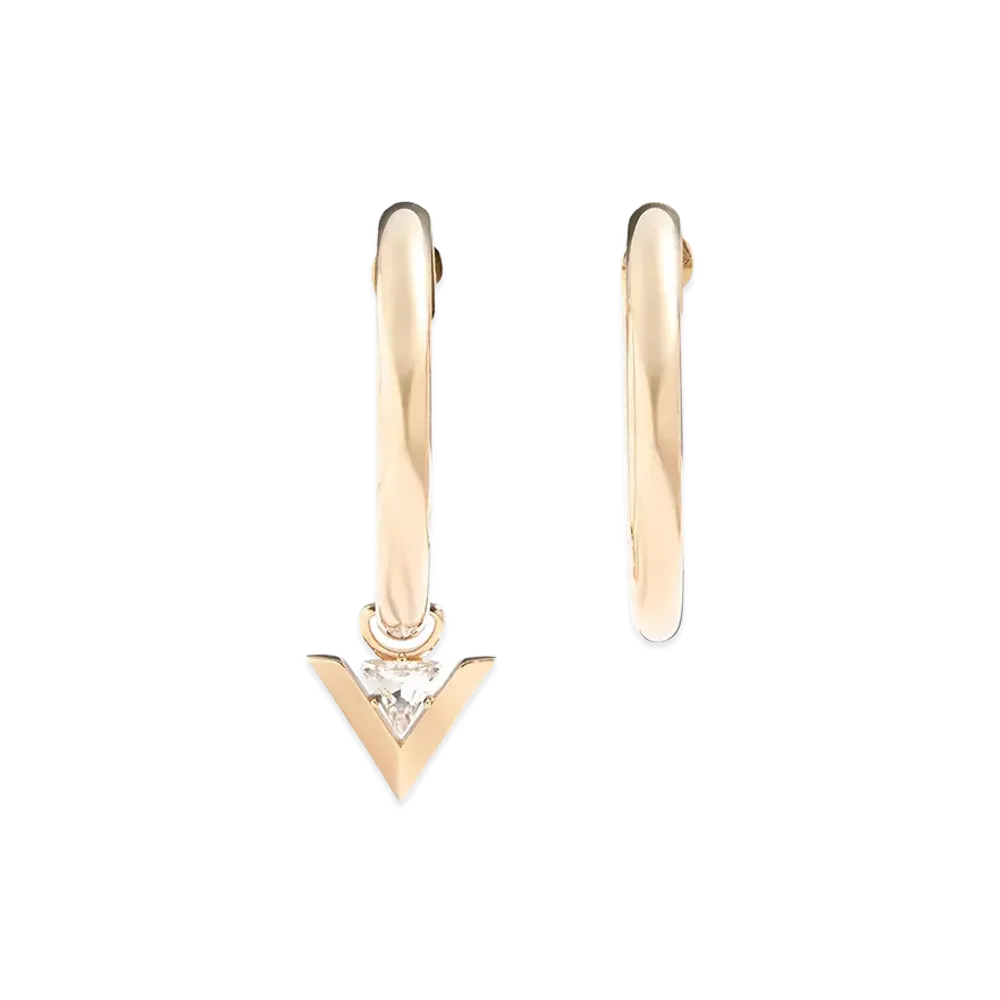 Valentino Garavani Women's 'je Les V' Hoop Earrings "Gold"