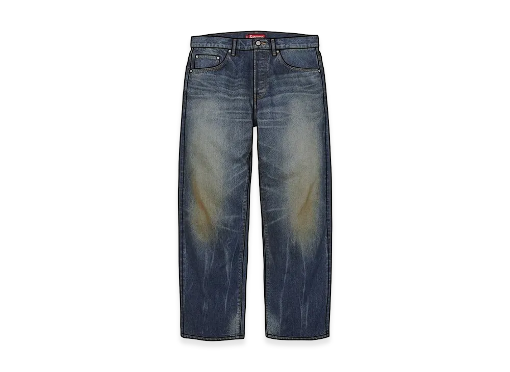 Supreme Distressed Loose Fit Selvedge Jean "Washed Indigo" (26FW)