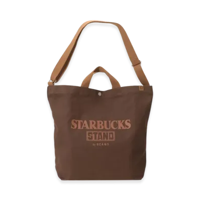 STARBUCKS STAND x BEAMS Canvas LOGO Tote "Brown"