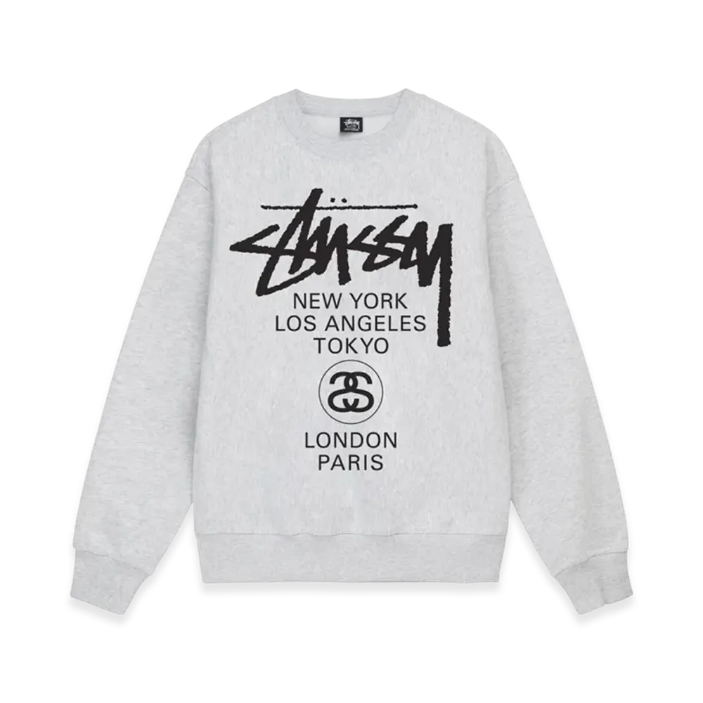 Stussy World Tour Crew 2023 "Ash Heather"