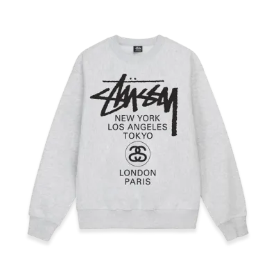 Stussy World Tour Crew 2023 "Ash Heather"