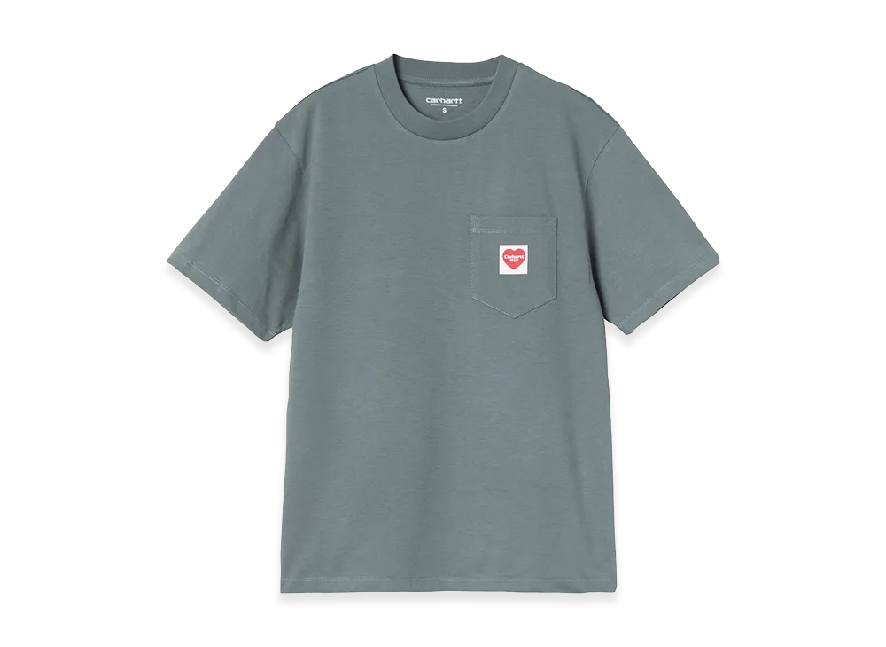 Carhartt WIP Women's S/S Pocket Heart T-Shirt "Cozy Blue/Red"