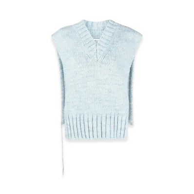 Maison Margiela Women's Botanical Dye Knit Vest "Pale Blue"