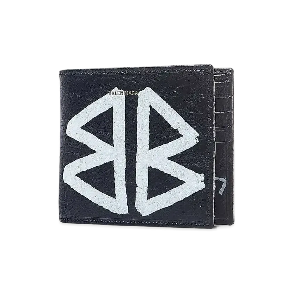 BALENCIAGA Bazar Graffiti Square Wallet "Black"