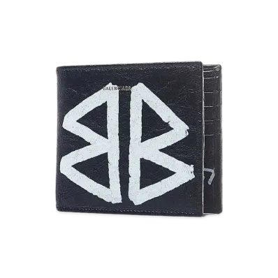BALENCIAGA Bazar Graffiti Square Wallet "Black"