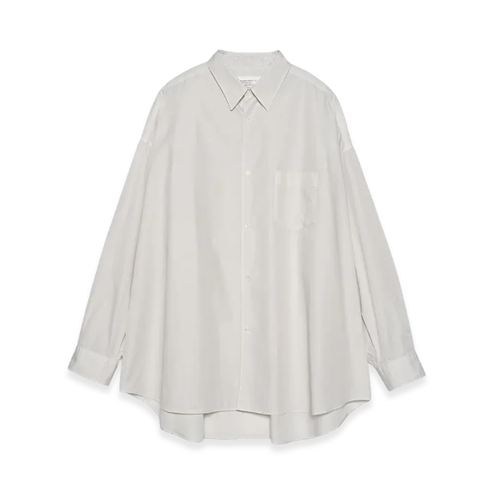 Graphpaper minus Botanical Dyed Broad L/S Oversized Regular Collar Shirt "Light Gray"