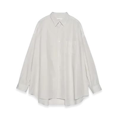 Graphpaper minus Botanical Dyed Broad L/S Oversized Regular Collar Shirt "Light Gray"