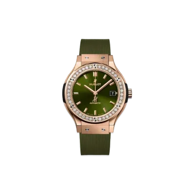 HUBLOT Classic Fusion King Gold Green Diamonds 38mm