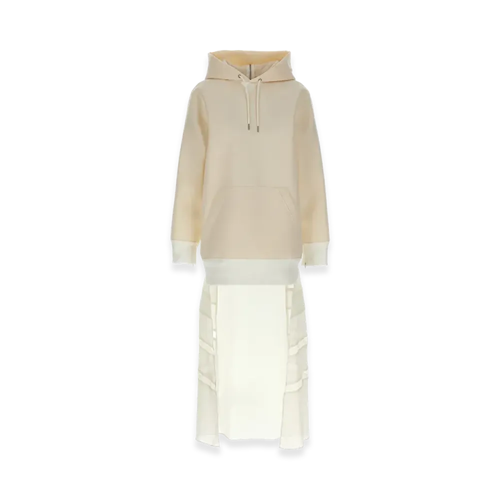 sacai Women's Suiting Bonding Mix Dress "Ivory"