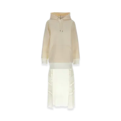 sacai Women's Suiting Bonding Mix Dress "Ivory"