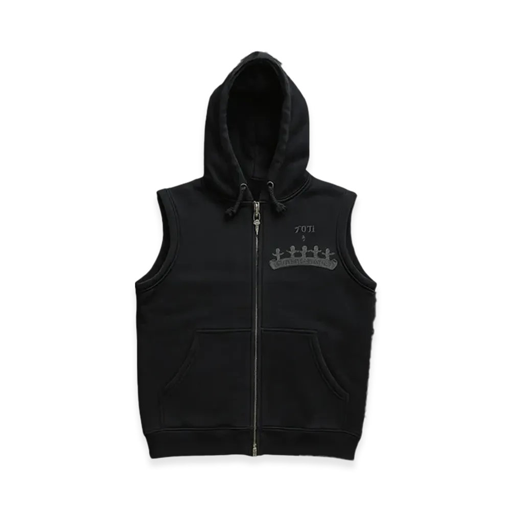 Chrome Hearts Foti SleeveleS/S zip-up Hoodie "Black"