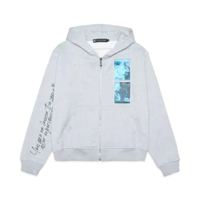 URAN SAKAGUCHI x A GOOD BAD INFLUENCE ZIP HOODIE "GRAY / BLUE"