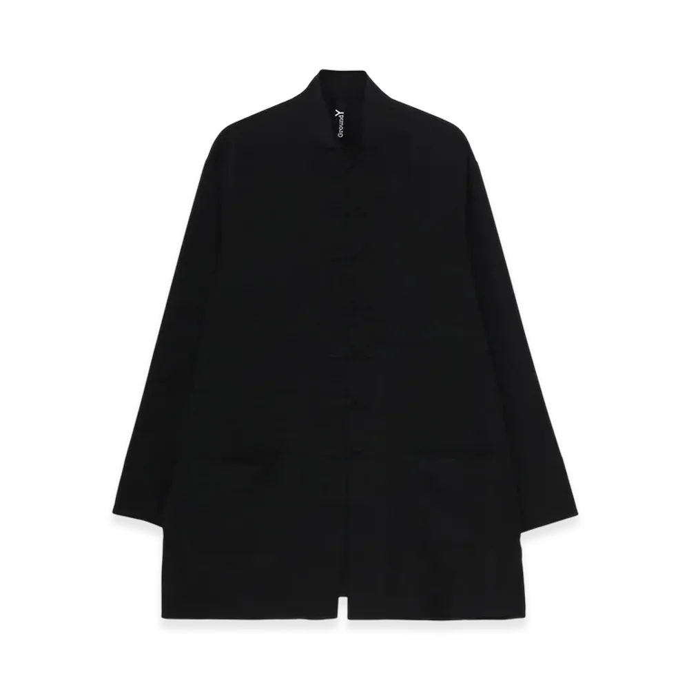 Ground Y Crepe De Chine Shaka Button Stand Collar Shirt "Black"
