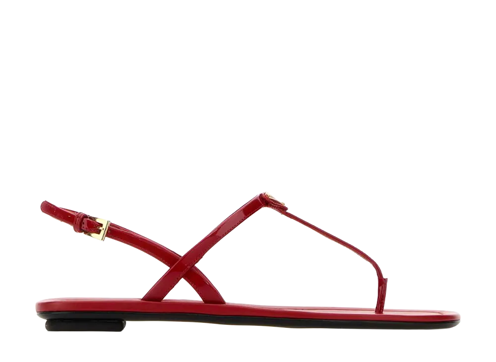 PRADA Women's Leather Thong Sandals "Red"