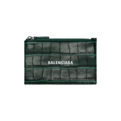 BALENCIAGA Men's Cash Large Long Coin And Card Holder Forest "Forestgreen"