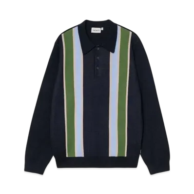 Carhartt WIP L/S Arlo Polo "Dark Navy/Kendricks Stripe,Tarragon"