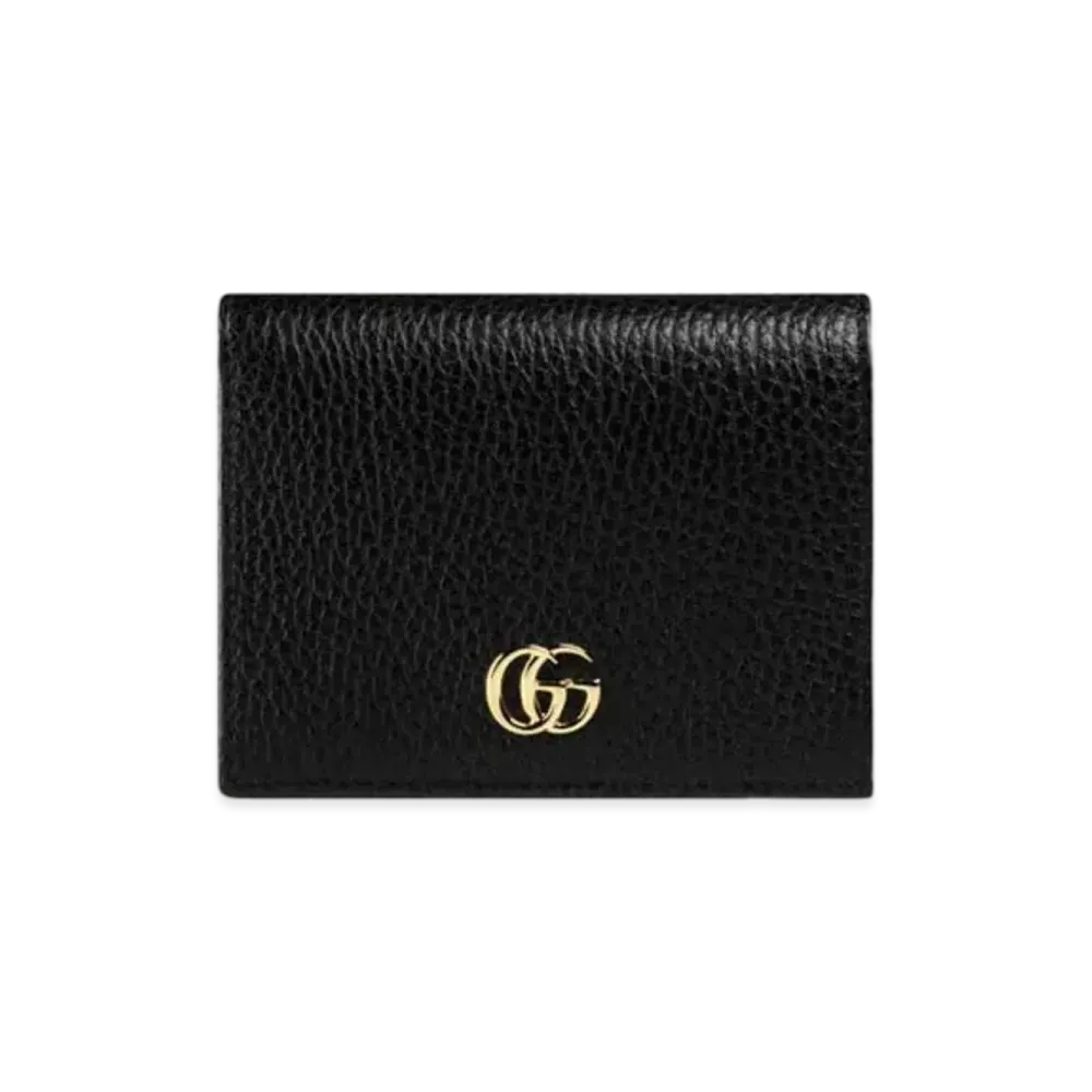 GUCCI GG Marmont Leather Card Case Wallet "Black"